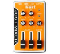 JUST MIXER Audio/DJ Mixer - Battery/USB Powered Portable Pocket Audio Mixer w/ 3 Stereo Channels (3.5mm) Plus On/Off Switch (Orange)