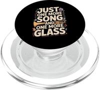 Just More Song And One More Glass Wine Cats PopSockets PopGrip for MagSafe