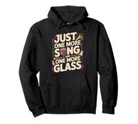 Just More Song And One More Glass Wine Cats Pullover Hoodie
