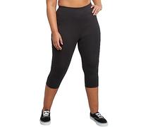Just My Size Hanes ComfortBlend Women's Plus-Size Stretch Jersey Capri, Black, 2X