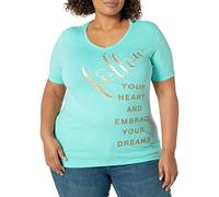 Hanes Comfortblend Just My Size Women's Size Plus Printed Short-Sleeve V-Neck T-Shirt - Grey - 3X