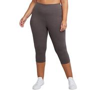 JUST MY SIZE Women's Capri Legging Pants, Charcoal Heather, 1X Plus