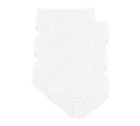 JUST MY SIZE Women's Cool Comfort Cotton White Brief Panty - 6 Pack 16106P - White - 16