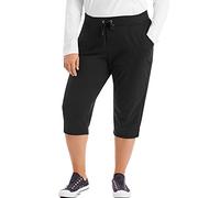 Just My Size Women's French Terry Capri, Black, 2X