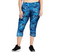 Just My Size Women's Plus Size Active Stretch Capri, Wingspan Odyssey, 5X