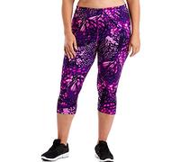 Just My Size Women's Plus Size Active Stretch Capri, Wingspan Plum Dream, 4X