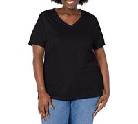 Just My Size Women's Plus-Size Cooldri s/V-Neck, Black, 5X