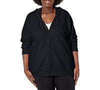 Just My Size Women's Plus-Size Full Zip Fleece Hoodie, Ebony, 5XL