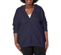 Just My Size Women's Plus-Size Full Zip Fleece Hoodie, Navy Heather, 5XL