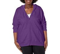 Just My Size Women's Plus-Size Full Zip Fleece Hoodie, Violet Splendor Heather, 5XL