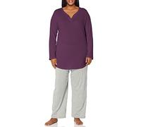 Just My Size Women's Plus Size Split Neck Tunic, Plum Port, 3X