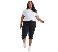 Just My Size Women's Plus-SizeFrench Terry Capri with Pockets, Black, 1X