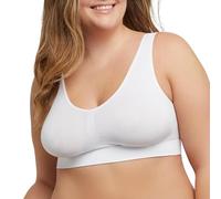 Just My Size Women's Pure Comfort Light Support Pullover Wireless T-Shirt Bra with Moisture-Wicking, Opaque, White, 6X-Large