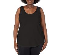 Just My Size Women's Shirt-Tail Tank Top, Black, 5X