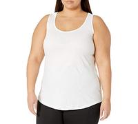 Just My Size Women's Shirt-Tail Tank Top, White, 5X