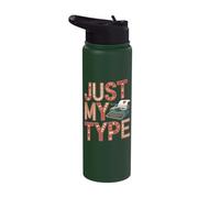Just My Type - Funny Typewriter Book Publisher Author Stainless Steel Insulated Water Bottle