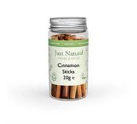 Just Natural Herbs Organic Ceylon Cinnamon Sticks (Glass Jar) 20g
