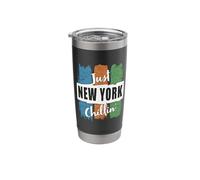 Just New York Chillin' NY Empire State City Chilling Vintage Stainless Steel Insulated Tumbler