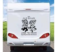 Just Old Folks Living the Dream Sticker for Motorhome, Camper Van, Caravan, 58 x 72 cm Large
