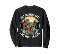 Just One More Cast Funny Bigfoot Alien Fishing Sweatshirt