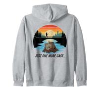 Just One More Cast Safe Cracker Magnet Fishing Treasure Zip Hoodie