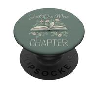 Just One More Chapter Agave Green Floral Book Lover Bookish PopSockets Adhesive PopGrip