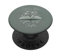 Just One More Chapter Agave Green Floral Book Lover Bookish PopSockets Adhesive PopGrip