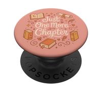 Just One More Chapter Book Lover Bookish Reading Pink PopSockets Adhesive PopGrip