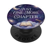 Just One More Chapter Book Lover Celestial Stars Moon PopSockets Adhesive PopGrip