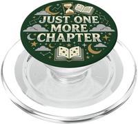 Just One More Chapter Book Lover Librarian Bookish Green PopSockets PopGrip for MagSafe