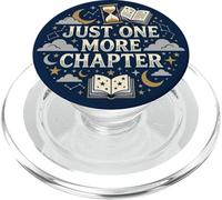 Just One More Chapter Book Lover Librarian Bookish Navy Blue PopSockets PopGrip for MagSafe