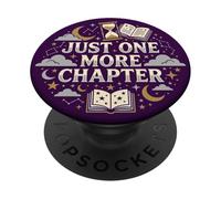 Just One More Chapter Book Lover Librarian Bookish Purple PopSockets Adhesive PopGrip