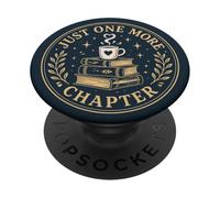 Just One More Chapter Book Lover Reader Coffee Humor PopSockets Adhesive PopGrip