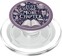 Just One More Chapter Book Reading Bookish Botanical Purple PopSockets PopGrip for MagSafe