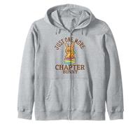 Just One More Chapter Bunny Easter Reading Book Lover Kids Zip Hoodie