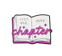 Just One More Chapter Enamel Pin, Book Reading Lover Brooch Pin, Gift For Bookworm Reader Bookaholic, Bookish Brooches, Reading Enthusiast Lapel Badge, Literary Accessories