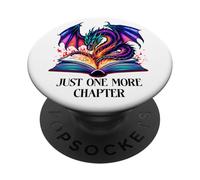 Just One More Chapter Fantasy Book Dragon Reading Bookish PopSockets Adhesive PopGrip