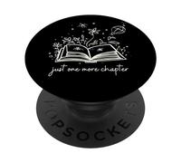 Just One More Chapter Floral Book Lover Bookish Black PopSockets Swappable PopGrip