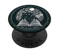 Just One More Chapter Floral Book Moon Lover Reading PopSockets Adhesive PopGrip