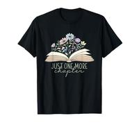 Just One More Chapter Floral Book Wildflower Aesthetic Art T-Shirt
