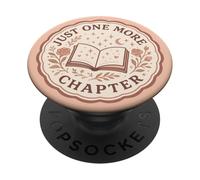 Just One More Chapter Floral Moon Reading Bookish PopSockets Adhesive PopGrip