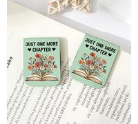 JUST ONE More Chapter - Magnetic Leather Bookmark with Flower, Leather Magnetic Bookmarks for Women, Magnetic Bookmark Holder, Christmas Birthday Gifts for Book Lovers (S1(Light Green))