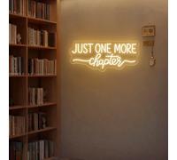 Just One More Chapter Neon Sign, Custom Home Library LED Light, Reading Room Bookshelf Wall Decor, Gifts for Book Lover, Gift for Teachers