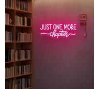 Just One More Chapter Neon Sign, Custom Home Library LED Light, Reading Room Bookshelf Wall Decor, Gifts for Book Lover, Gift for Teachers