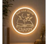 Just One More Chapter Neon Sign for Reading Nook Book Lover Decor