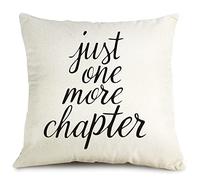 Just One More Chapter Throw Pillow Cover, Pillow Cover, Bedroom Pillowcase, Funny Decorative Pillow Cover, Reading Pillowcase, for Libary Book Lover, 18 x 18 Inch-8L106