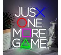 Just One More Game LED Lights for Wall Decoration,Gaming Neon Light Sign for Game Room Bedroom Club Party Man Cave,Game Neon Sign Dimmable Gift for Gamer Boys Teen Men Women USB Powered（15.8"*11.8"）