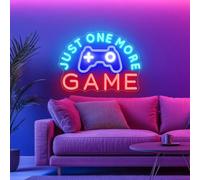 Just One More Game Neon Sign Gamer Light Sign For Bedroom Gaming Room Wal Decor Game LED Light Up Game Room Gamer Gifts for Teens, Boys, Kids