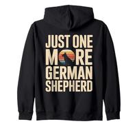 Just One More German Shepherd Retro Sunset Zip Hoodie