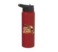 Just One More Glass Funny Wine Lovers Design Stainless Steel Insulated Water Bottle